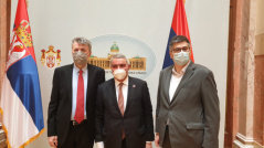 2 April 2021 The Chairman of the Foreign Affairs Committee and the Head of the PFG with Armenia with the Non-Resident Armenian Ambassador to Serbia